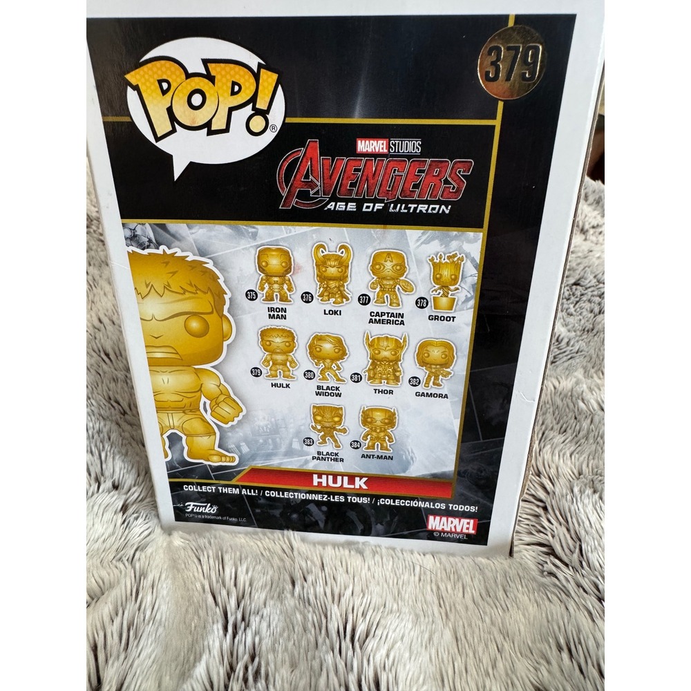 Marvel Funko Pop Gold Chrome Hulk 379 Exclusive Collectible Figure - Picture 2 of 7